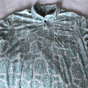Howler Brothers Men's Aqua Patterned Polo